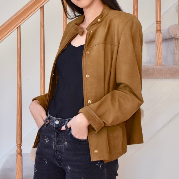 Suede Button Up Jacket - Picture 1 of 5